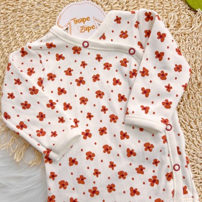 Body Kimono M/L Flores - Cor Telha e Off White